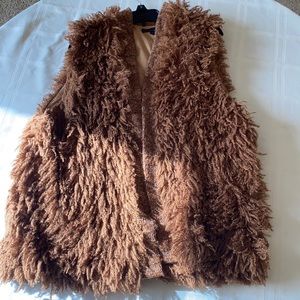 Brown fuzzy vest